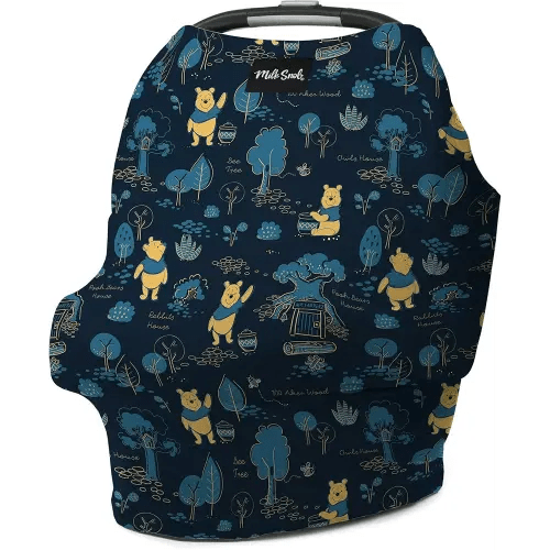 Milk Snob Original Disney 5-in-1 Cover, Winnie The Pooh, Added Privacy for Breastfeeding, Baby Car Seat, Carrier, Stroller, High Chair, Shopping Cart, Lounger Canopy - Newborn Essentials, Nursing Top