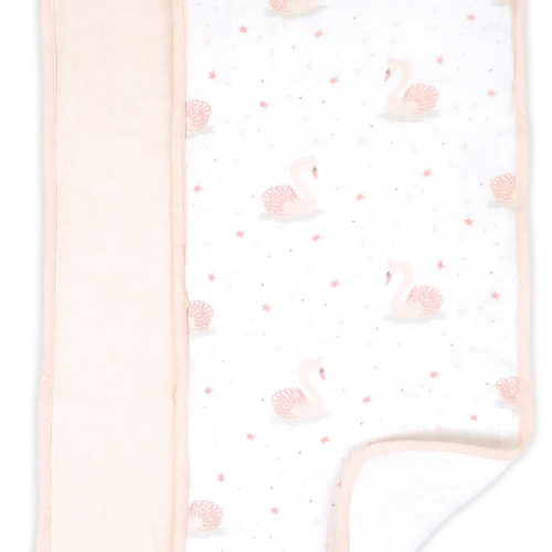 French Swan 2 Pk Burp Cloth Set