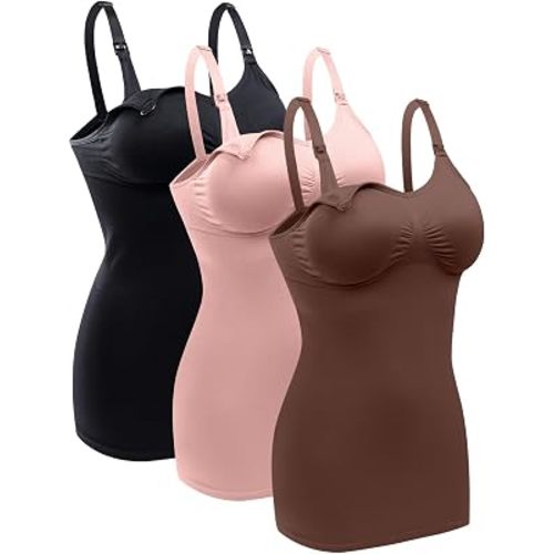 Womens Nursing Tank Tops Built in Bra for Breastfeeding Maternity Camisole Brasieres