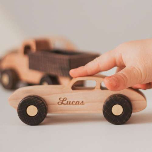 Personalized Wooden Car Toy First Birthday Present Keepsake Sensory Toys For Toddlers Personalized Gift For Kids Collect Name Cars