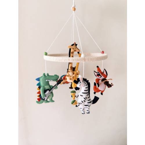 Handmade Baby Mobile – Felt Musicians Band | Nursery Decor | Musical Themed Crib Mobile | Baby Shower Gift