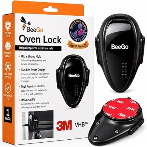BeeGo Oven Lock Child Safety, Heat Resistant No Drill Baby Proof Door Latch