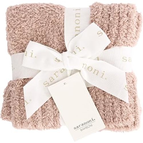 Saranoni Bamboni Baby Blanket | Luxury Plush Super Soft Blanket | Breathable Comfort Infant Baby Blankets for Boys & Girls | Pink, Mini - 15” x 20”