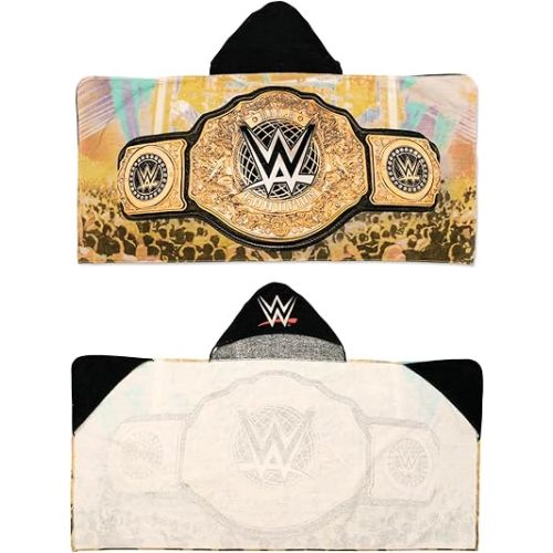 WWE Wrestling Kids Super Soft Bath/Pool/Beach Soft Cotton Terry Hooded Towel Wrap, 24 in x 50 in, (100% Officially Licensed Product) by Franco