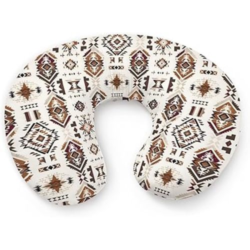 Western Native American Pattern Nursing Pillow Cover, Unisex Tribal Geometric Removable Breastfeeding Pillowcase Slipcover for Baby Girls Boys Newborns Toddlers, Cover Only
