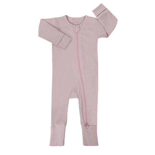 ATAIKU Unisex Baby 2 Way Zipper Footless Pajamas Ribbed Bamboo Viscose Long Sleeve Footed Sleepers Sleep 'N Play