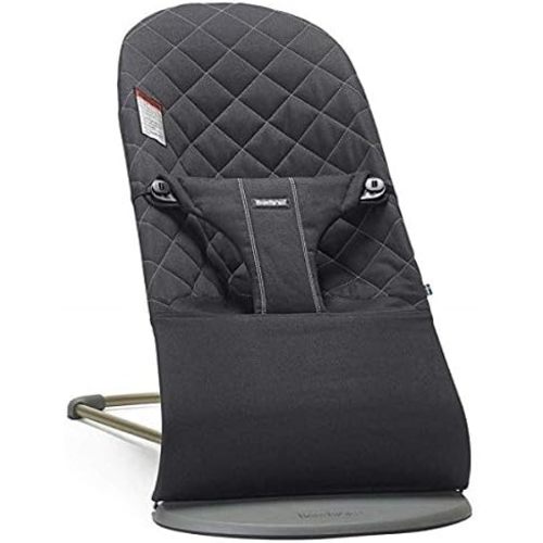 BabyBjörn Bouncer Bliss, Cotton, Black | 2-in-1 Adjustable Baby Bouncer Seat and Toddler Chair, Newborn to Toddler (8-29 lbs), 4 positions, Lightweight & Portable