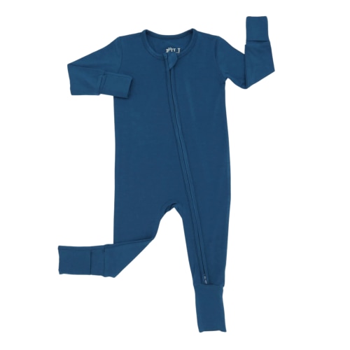 Boys Dark Blue Double Zipper Romper