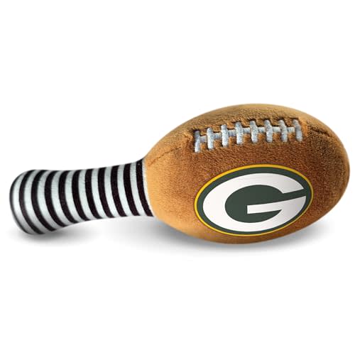 Green Bay Packers Plush Football Rattle by Smilo - Officially Licensed NFL Baby Rattle Toy - Soft Baby Rattle with Bell - for Babies and Toddlers from 3 Months