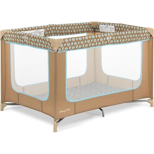 Dream On Me Zodiak Portable Playard, Compact for Travel, Carry Bag, Coffee/Blue