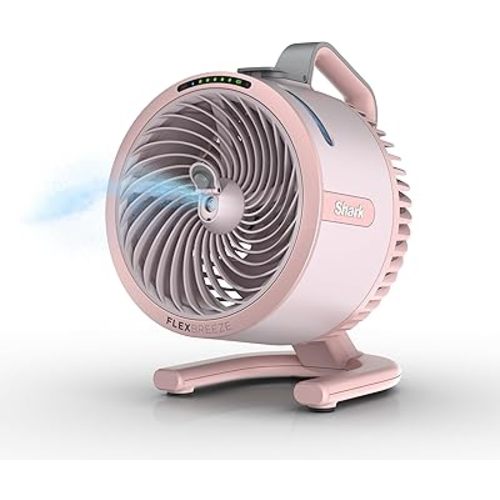 All-New Shark FlexBreeze HydroGo Pro Fan - Powerful, portable fan, indoor & outdoor, dry-touch evaporative mist. Corded & cordless, 5 speeds, extended battery runtime, Peony, FA056PK (2026 Release)
