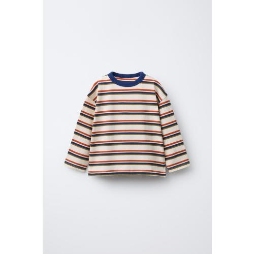 HEAVYWEIGHT STRIPED T-SHIRT - Orange | ZARA United States