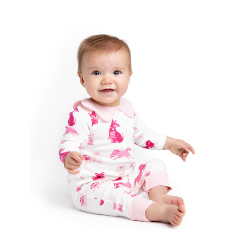 Paris Hilton x Monica + Andy Organic Cotton Baby Scallop Collar Romper, Sizes 0/3 Months-24 Months