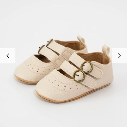 Double Buckle Mary Jane Baby Shoe *Neutral*