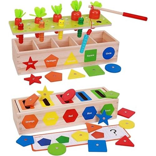 Montessori for Toddlers, Magnetic Color Shape Sorting Matching Box,Early Learning Toys,Wooden Educational Toy, Fine Motor Skills Toys for Boys Girls (New)