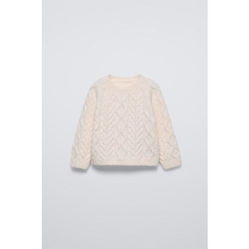 CABLE KNIT SWEATER - Ecru | ZARA United States