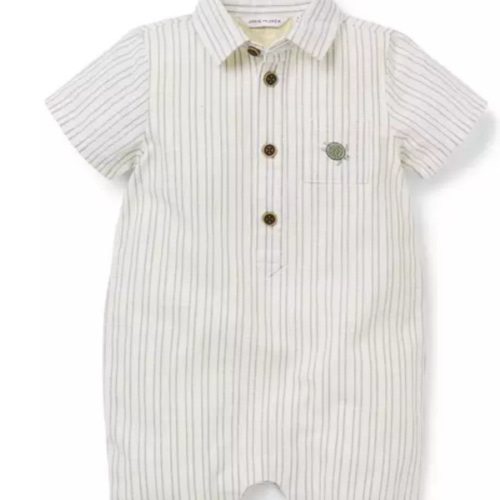 Baby Freshwater Pearl Stripe Baby Striped Sea Turtle Romper by Janie and Jack