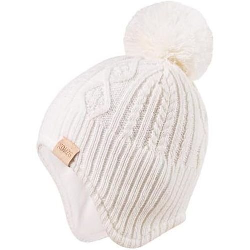 Baby Beanie Hat, Winter Warm Knit Cap and Scarf Set with Pom Pom for Girls, Toddler Winter Hat(0-36months)