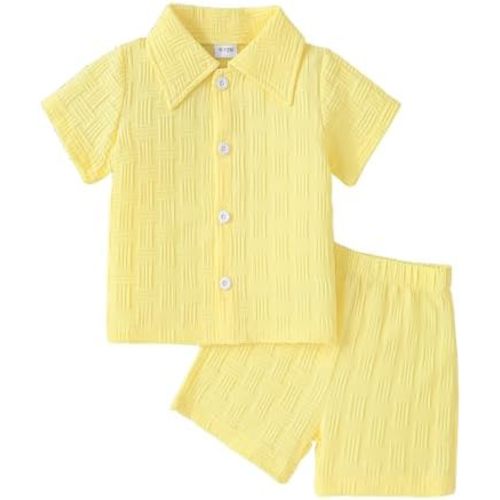 Toddlers and Baby Boys' Summer Clothes Infant Boy Button-town Shirt and Short Set Outfits