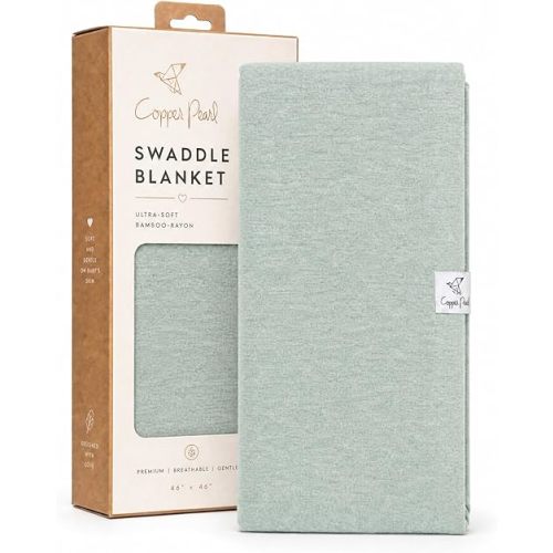 Copper Pearl Swaddle Blankets for Newborns | Soft Stretchy Receiving Blankets for Boys and Girls | Large 46 x 46 Inch Baby Blankets | Lightweight and Breathable Swaddles | Emerson