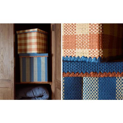 KIDS FOLDABLE CHECKERED BASKET - Orange - ZARA