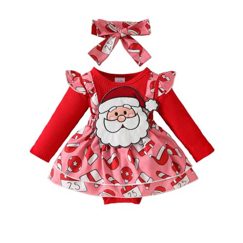 My First Christmas Baby Girl Outfit Newborn Christmas Romper Dress Cute Santa Dress Infant Fall Winter Xmas Clothes