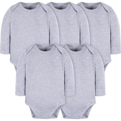 Gerber Baby Long Sleeve Solid Onesies Multi-pack Interlock 180 Gsm