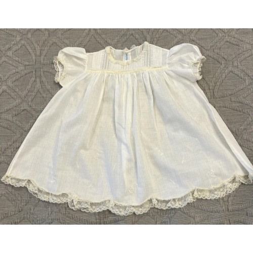 Vintage Baby Infant Dress Size 0-3 Months White Handmade-Philippines