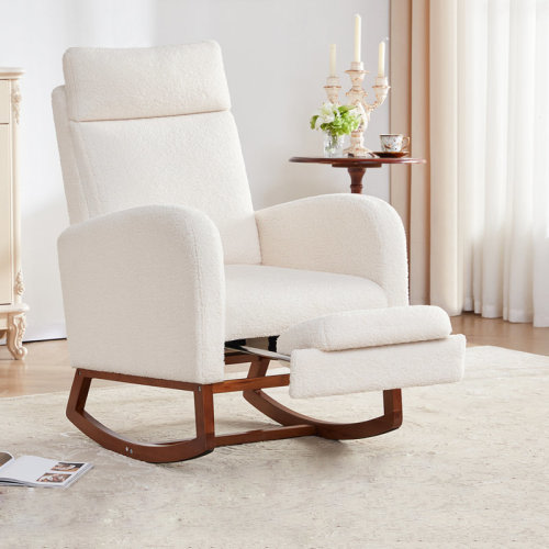 Isabelle & Max™ Solid Wood Rocking Chair with Footrest | Wayfair