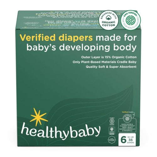 Size 6 HealthyBaby Organic Cotton Enhanced Chlorine Free Disposable Diaper