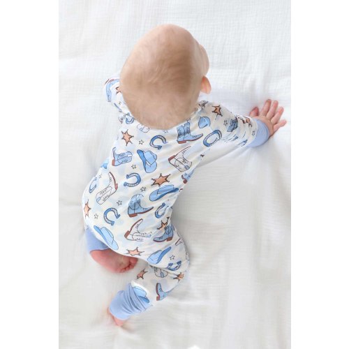 Rodeo Dreams Convertible Zip Romper | Blue