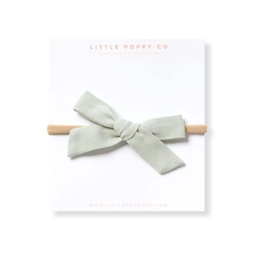 Soft Mint Linen Headband Bow