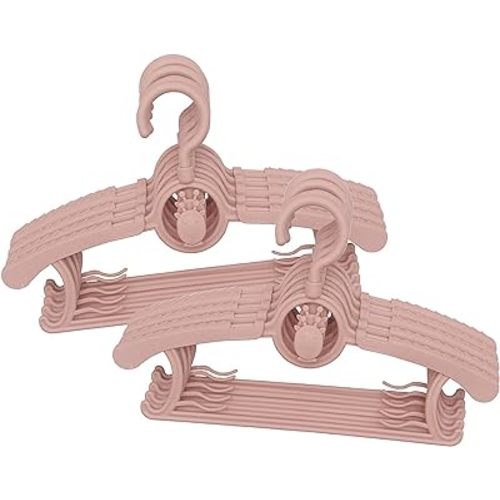 Baby Hangers for Closet, 360° Swivel Hook Kids Hanger, Non-Slip Baby Clothes Hangers, 30pcs Nude Pink Adjustable Toddler Hanger for Girl Boy Infant Kid Hangers, Space Saving