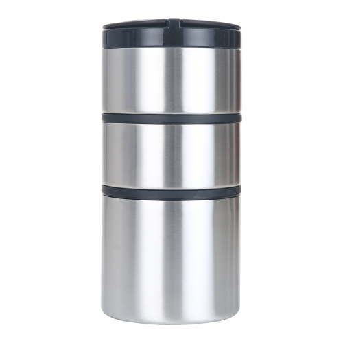 Mainstays Stacking Food Jar Insulated Food Storage Container, Stainless Steel, Round, 41 oz, Ideal Use for Workday Meals and Travel to Keep Meals Hot and Cold