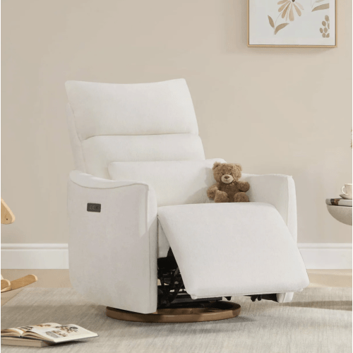 Janice Power Swivel Nursery Glider-Cream color
