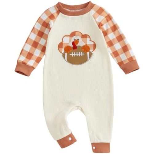 BemeyourBBs Newborn Baby Boy Fall Winter Clothes Button Long Sleeve Romper Jumpsuit Cute Infant One Piece Outfit
