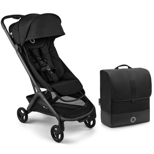 Bugaboo Butterfly 2 Complete Stroller + Travel Bag Bundle - Black / Heritage Black / Heritage Black