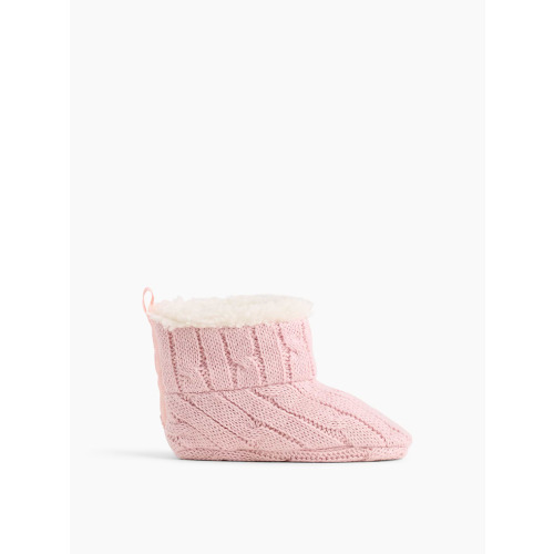 Baby Sherpa-Lined Sweater Booties