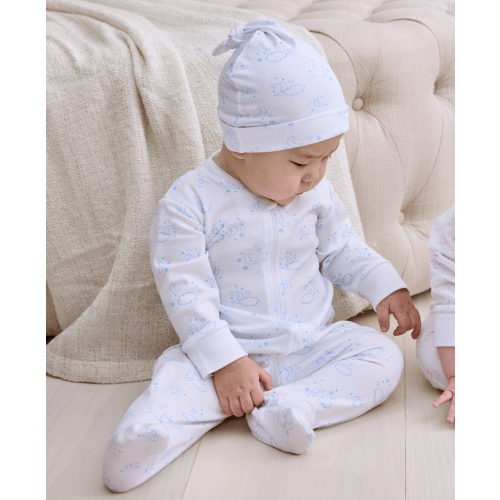 Cheerful Goodnight Blue Zip Footie