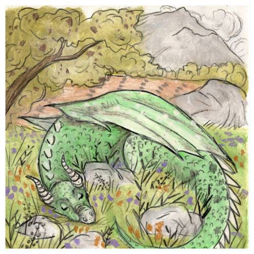 Impresión artística de fantasía de dragón para guardería