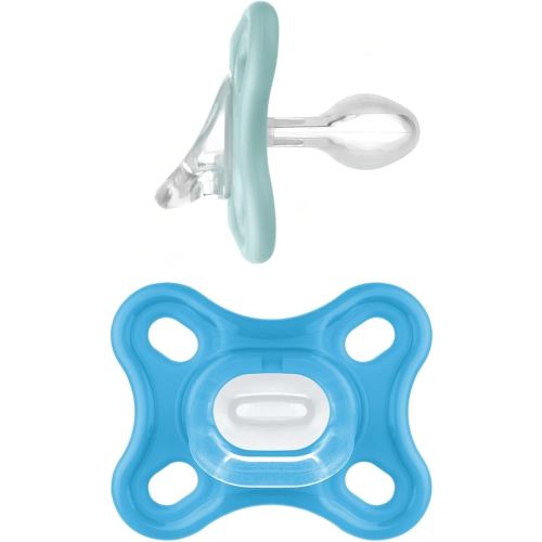 MAM Comfort Baby Pacifiers, Lightweight One-Piece Full Silicone Binky for Newborns 0-3 Months, BPA-Free Nipple, Easy to Clean Pacifier, Best for Breastfed Babies, with Sterilizer Case, 2 Count Binkies