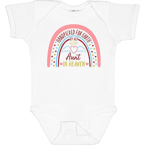 inktastic Handpicked for Earth By My Aunt in Heaven Rainbow Baby Bodysuit