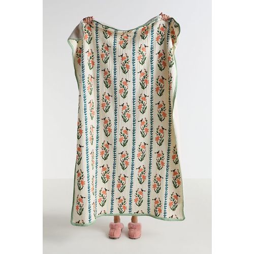Gauze Cotton Sherpa Floral Printed Throw Blanket