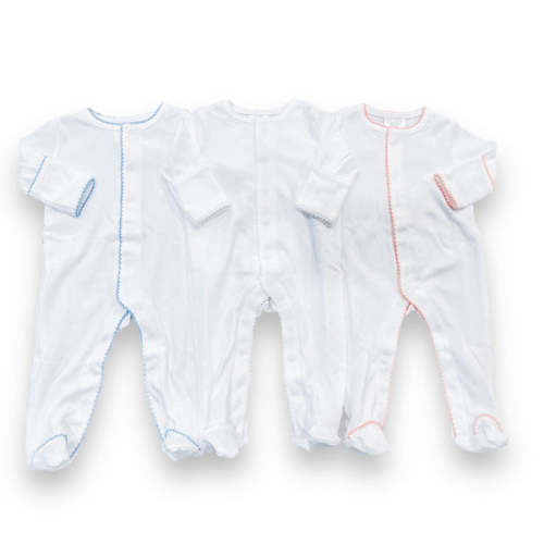 (0-3) White with White Footies - Southern Proper Blanks