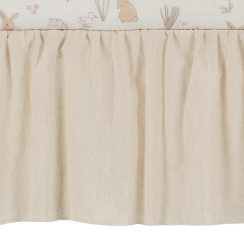 Signature Creamy Ivory Cotton/Linen Baby Crib Skirt / Dust Ruffle – Lambs & Ivy
