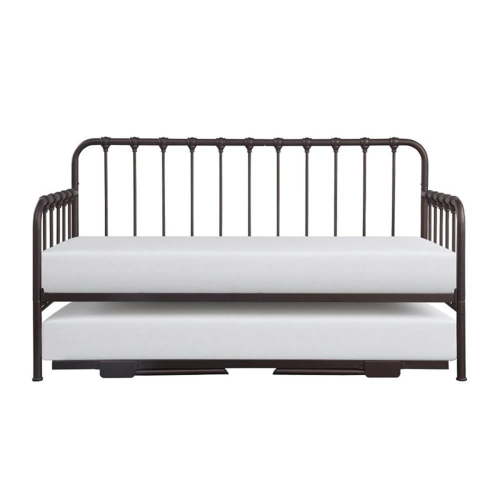Lexicon Constance Twin Size Metal Daybed with Trundle in Dark Bronze