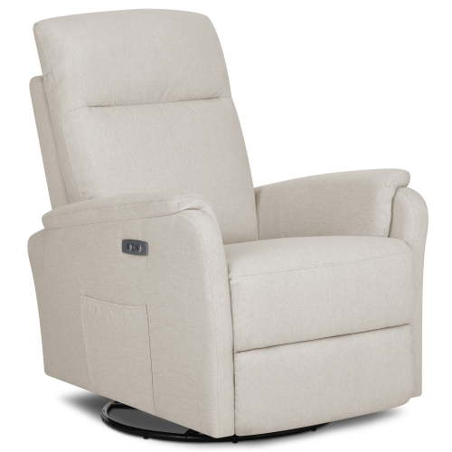 Evolur Noah Power Recline Glider, Light Sand