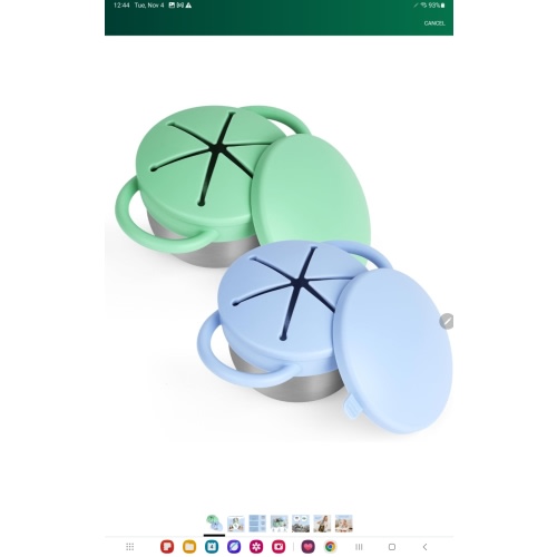 Amazon.com: 2 Pack Snack Cups for Toddlers Spill Proof - Detachable Stainless Steel Toddler Snack Cups with Silicone Lids & Handles - Dishwasher Safe Baby Snack Containers for Mess-Free Snacking (Blue and Green)