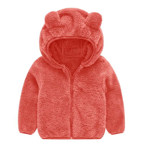 Annhoo Baby Boys Girls Plush Jackets Winter Cozy Warm Long Sleeve Hoodies with Cute Ears Infant Zip up Fuzzy Jackets