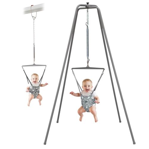 Jolly Jumper **Elite** WITH Convertable Door Clamp - Bundle Includes both Iconic Doorway Jumper and our Elite Premium Stand for the Ultimate Jolly Jumper Experience. Trusted by Parents, Loved by Babies for Over 75 Years.